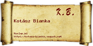 Kotász Bianka névjegykártya